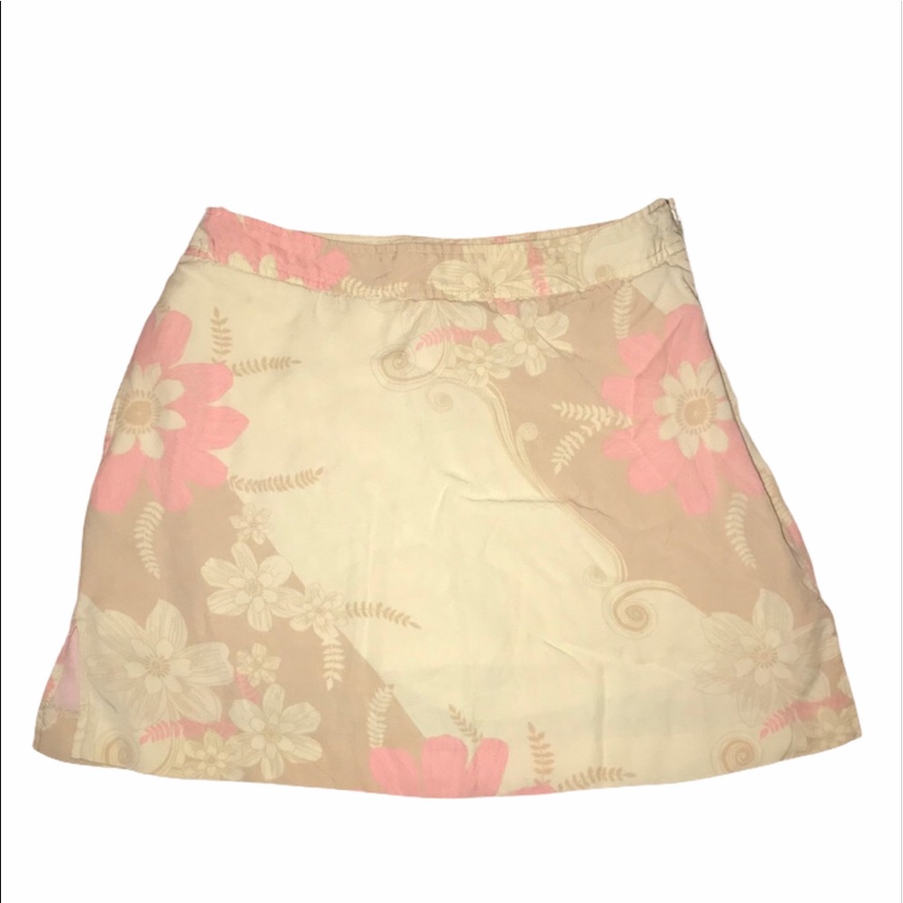 Izod cream tan pink floral golf skirt Size 6
